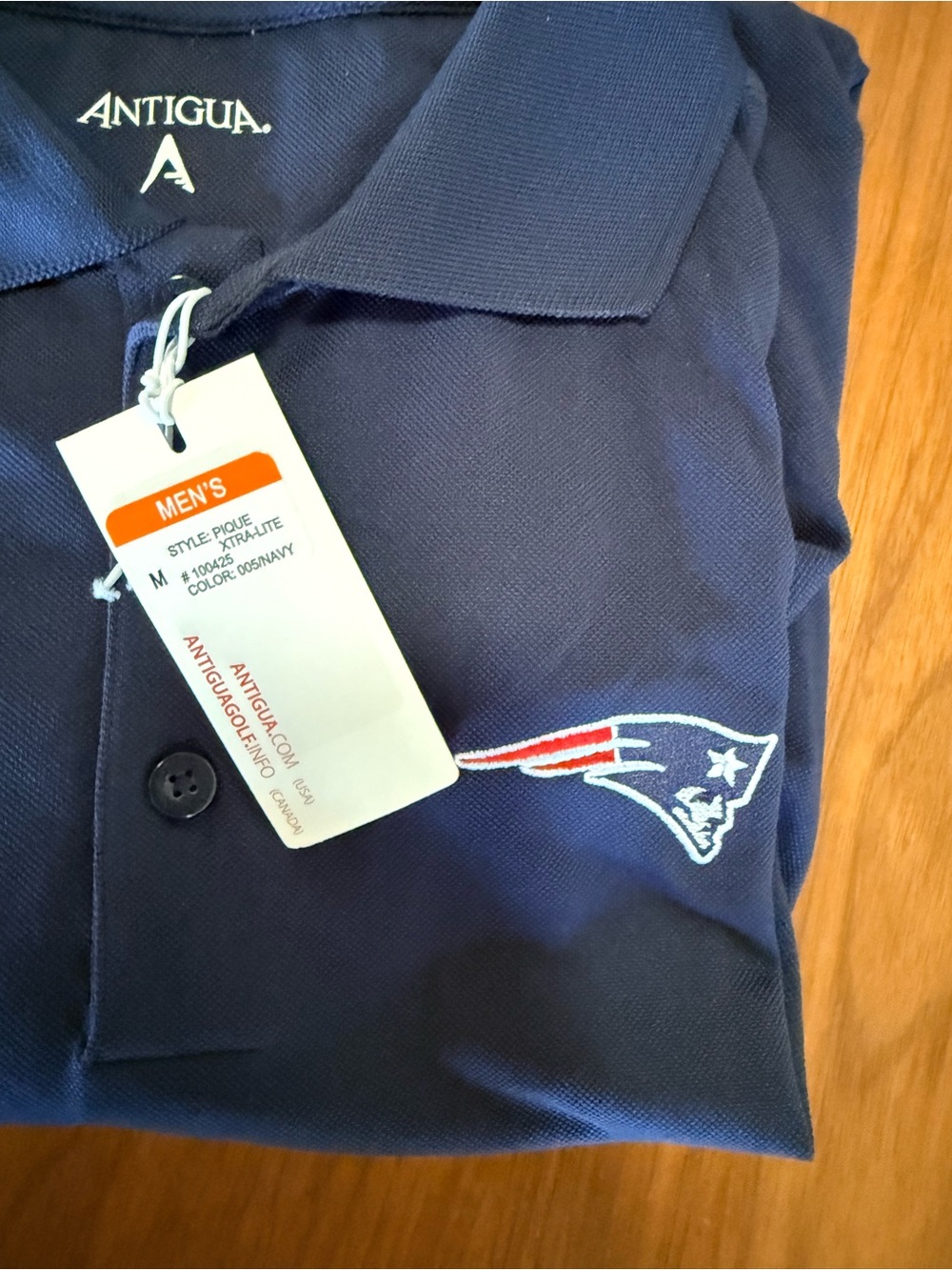 Antigua Men’s Navy Blue Patriots Polo Shirt - Picture 2 of 6